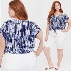 Torrid Tie Dye Tie Front Midi Dolman Top